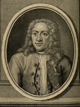 Porträt von Burman, Johannes  (Zuverläßige Nachrichten von dem gegenwärtigen Zustande der Wissenschaften., 1741, 21. T., ungez. Bl. vor S. 611. [Zuschnitt auf Schmuckrahmen])