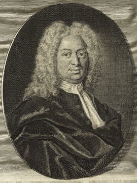 Porträt von Verburg, Isaac  (Deutsche Acta Eruditorum., 1727, 129. T., ungez. Bl. vor S. 609. [Zuschnitt auf Schmuckrahmen])