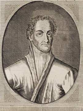 Porträt von Vanini, Giulio Cesare  (Neue Bibliothec oder Nachricht und Urtheile von neuen Büchern., 1714, 34. St., ungez. Bl. vor S. 255. [Zuschnitt auf Schmuckrahmen])