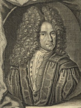 Porträt von Wolff, Christian von  (Neue Bibliothec oder Nachricht und Urtheile von neuen Büchern., 1710, 10. St., ungez. Bl. vor S. 825. [Zuschnitt auf Schmuckrahmen])