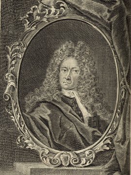 Porträt von Fabricius, Johann Albert  (Deutsche Acta Eruditorum., 1712, 7. T., ungez. Bl. vor S. 550. [Zuschnitt auf Schmuckrahmen])