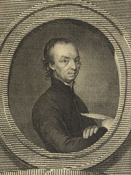 Porträt von Denis, Michael  (Allgemeine deutsche Bibliothek., 1770, 13. Bd., 1. St., ungez. Bl. am Anf. d. Bandes. [Zuschnitt auf Schmuckrahmen])