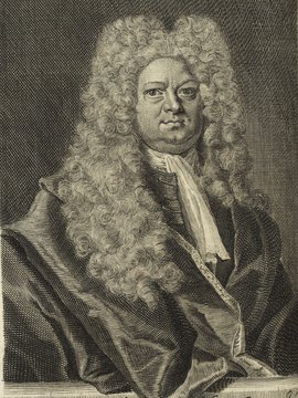 Porträt von Wernher, Johann Balthasar von  (Deutsche Acta Eruditorum., 1726, 113. T., ungez. Bl. vor S. 285. [Zuschnitt auf Schmuckrahmen])