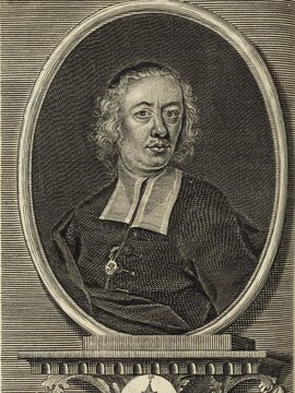 Porträt von Langenmantel, Hieronymus Ambrosius  (Deutsche Acta Eruditorum., 1715, 31. T., ungez. Bl. vor S. 521. [Zuschnitt auf Schmuckrahmen])