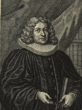 Porträt von Günther, Johann  (Die Gelehrte Fama, welche den gegenwärtigen Zustand der gelehrten Welt und sonderlich derer deutschen Universitäten entdecket., 1711, 8. T., ungez. Bl. am Anf. d. Stückes. [Zuschnitt auf Schmuckrahmen])