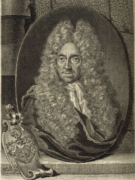 Porträt von Imhof, Jacob Wilhelm  (Deutsche Acta Eruditorum., 1712, 6. T., ungez. Bl. vor S. 458. [Zuschnitt auf Schmuckrahmen])