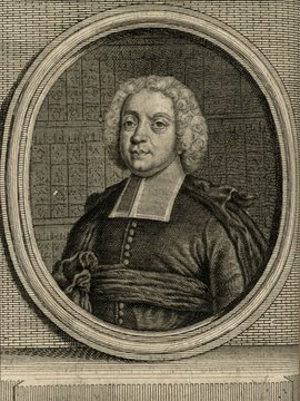 Porträt von Richard, René  (Zuverläßige Nachrichten von dem gegenwärtigen Zustande der Wissenschaften., 1755, 184. T., ungez. Bl. vor S. 236. [Zuschnitt auf Schmuckrahmen])