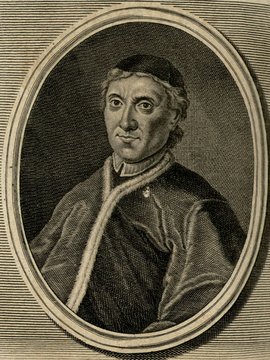 Porträt von Ricci, Angiol Maria  (Zuverläßige Nachrichten von dem gegenwärtigen Zustande der Wissenschaften., 1747, 95. T., ungez. Bl. vor S. 784. [Zuschnitt auf Schmuckrahmen])