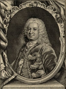 Porträt von Mairan, Jean Jacques de  (Zuverläßige Nachrichten von dem gegenwärtigen Zustande der Wissenschaften., 1749, 111. T., ungez. Bl. vor S. 158. [Zuschnitt auf Schmuckrahmen])