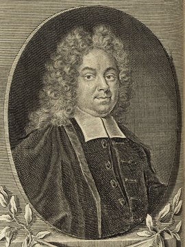 Porträt von Olearius, Gottfried  (Deutsche Acta Eruditorum., 1713, 17. T., ungez. Bl. vor S. 369. [Zuschnitt auf Schmuckrahmen])