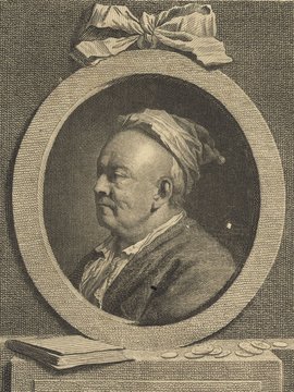 Porträt von Lippert, Philipp Daniel  (Neue Bibliothek der schönen Wissenschaften., 1773, 14. Bd., 1. St., ungez. Bl. am Anf. d. Bandes. [Zuschnitt auf Schmuckrahmen])