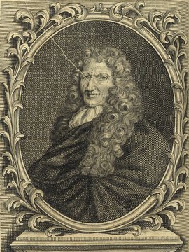 Porträt von Larrey, Isaac de  (Neuer Bücher-Saal der gelehrten Welt., 1713, 28. Oeffn., ungez. Bl. vor S. 225. [Zuschnitt auf Schmuckrahmen])