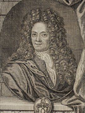 Porträt von Schurzfleisch, Konrad Samuel  (Neue Bibliothec oder Nachricht und Urtheile von neuen Büchern., 1711, 16. St., ungez. Bl. vor S. 459. [Zuschnitt auf Schmuckrahmen])