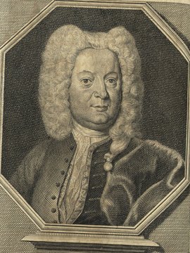 Porträt von Freiesleben, Christian Heinrich  (Fränckische Acta Erudita et Curiosa., 1731, 21. Slg., ungez. Bl. vor S. 725. [Zuschnitt auf Schmuckrahmen])
