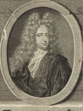 Porträt von Ludewig, Johann Peter von  (Deutsche Acta Eruditorum., 1720, 65. T., ungez. Bl. vor S. 305. [Zuschnitt auf Schmuckrahmen])