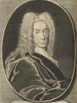 Porträt von Helcher, Hans Heinrich  (Deutsche Acta Eruditorum., 1730, 155. T., ungez. Bl. vor S. 761. [Zuschnitt auf Schmuckrahmen])