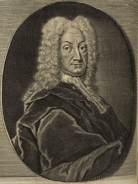 Porträt von Heumann, Christoph August  (Deutsche Acta Eruditorum., 1732, 172. T., ungez. Bl. vor S. 229. [Zuschnitt auf Schmuckrahmen])