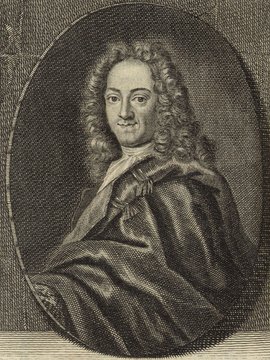 Porträt von Moller, Karl Otto  (Deutsche Acta Eruditorum., 1718, 54. T., ungez. Bl. vor S. 381. [Zuschnitt auf Schmuckrahmen])