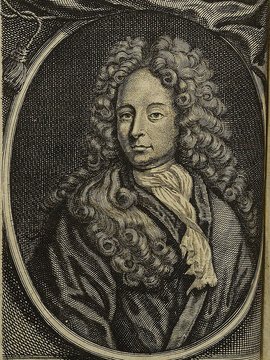 Porträt von Pagenstecher, Alexander Arnold  (Die Gelehrte Fama, welche den gegenwärtigen Zustand der gelehrten Welt und sonderlich derer deutschen Universitäten entdecket., 1714, 30. T., ungez. Bl. am Anf. d. Stückes. [Zuschnitt auf Schmuckrahmen])