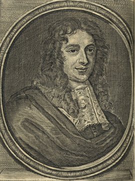 Porträt von Noodt, Gerard  (Neue Bibliothec oder Nachricht und Urtheile von neuen Büchern., 1710, 6. St., ungez. Bl. vor S. 458. [Zuschnitt auf Schmuckrahmen])