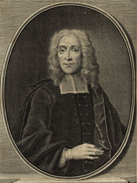 Porträt von Lampe, Friedrich Adolph  (Deutsche Acta Eruditorum., 1731, 161. T., ungez. Bl. vor S. 305. [Zuschnitt auf Schmuckrahmen])