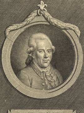 Porträt von Lichtenberg, Georg Christoph  (Allgemeine deutsche Bibliothek., 1782, 49. Bd., 1. St., ungez. Bl. am Anf. d. Bandes. [Zuschnitt auf Schmuckrahmen])