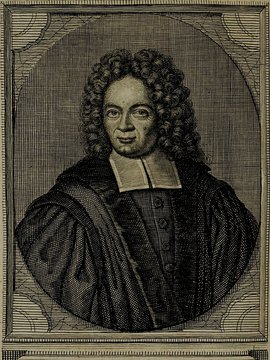 Porträt von Michaelis, Johann Heinrich  (Neue Bibliothec oder Nachricht und Urtheile von neuen Büchern., 1717, 56. St., ungez. Bl. vor S. 425. [Zuschnitt auf Schmuckrahmen])