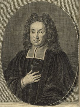 Porträt von Löscher, Valentin Ernst  (Deutsche Acta Eruditorum., 1725, 111. T., ungez. Bl. vor S. 153. [Zuschnitt auf Schmuckrahmen])