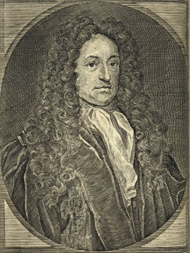 Porträt von Stryk, Samuel  (Neue Bibliothec oder Nachricht und Urtheile von neuen Büchern., 1709, 2. St., ungez. Bl. vor S. 92. [Zuschnitt auf Schmuckrahmen])