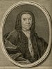 Porträt von Ahlwardt, Peter  (Zuverläßige Nachrichten von dem gegenwärtigen Zustande der Wissenschaften., 1747, 86. T., ungez. Bl. vor S. 82. [Zuschnitt auf Schmuckrahmen])