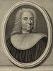 Porträt von Urlsperger, Samuel  (Zuverläßige Nachrichten von dem gegenwärtigen Zustande der Wissenschaften., 1748, 105. T., ungez. Bl. vor S. 656. [Zuschnitt auf Schmuckrahmen])