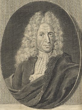 Porträt von Graß, Michael  (Deutsche Acta Eruditorum., 1724, 101. T., ungez. Bl. vor S. 305. [Zuschnitt auf Schmuckrahmen])