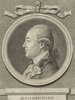 Porträt von Reichard, Heinrich August Ottokar  (Litteratur- u. Theater-Zeitung., 1780, 4. T., ungez. Bl. am Anf. d. 4. Teils. [Zuschnitt auf Schmuckrahmen])