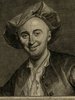 Porträt von La Mettrie, Julien Offray de  (Zuverläßige Nachrichten von dem gegenwärtigen Zustande der Wissenschaften., 1753, 157. T., ungez. Bl. am Anf. d. Bandes. [Zuschnitt auf Schmuckrahmen])