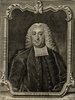 Porträt von Chladni, Johann Martin  (Zuverläßige Nachrichten von dem gegenwärtigen Zustande der Wissenschaften., 1749, 119. T., ungez. Bl. vor S. 790. [Zuschnitt auf Schmuckrahmen])