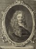 Porträt von Larrey, Isaac de  (Deutsche Acta Eruditorum., 1714, 23. T., ungez. Bl. vor S. 921. [Zuschnitt auf Schmuckrahmen])