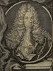 Porträt von Cocceji, Heinrich von  (Die Gelehrte Fama, welche den gegenwärtigen Zustand der gelehrten Welt und sonderlich derer deutschen Universitäten entdecket., 1714, 29. T., ungez. Bl. am Anf. d. Stückes. [Zuschnitt auf Schmuckrahmen])