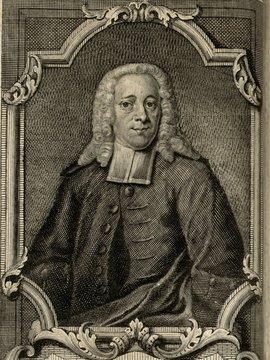 Porträt von Temming, Johann  (Zuverläßige Nachrichten von dem gegenwärtigen Zustande der Wissenschaften., 1750, 123. T., ungez. Bl. vor S. 162. [Zuschnitt auf Schmuckrahmen])