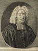 Porträt von Pictet, Bénédict  (Deutsche Acta Eruditorum., 1728, 131. T., ungez. Bl. vor S. 761. [Zuschnitt auf Schmuckrahmen])