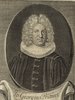 Porträt von Pritius, Johann Georg  (Deutsche Acta Eruditorum., 1715, 35. T., ungez. Bl. vor S. 825. [Zuschnitt auf Schmuckrahmen])