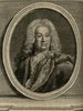 Porträt von Titon du Tillet, Evrard  (Zuverläßige Nachrichten von dem gegenwärtigen Zustande der Wissenschaften., 1755, 190. T., ungez. Bl. vor S. 700. [Zuschnitt auf Schmuckrahmen])
