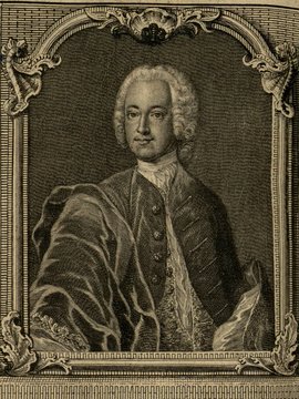 Porträt von Krüger, Johann Gottlob  (Zuverläßige Nachrichten von dem gegenwärtigen Zustande der Wissenschaften., 1753, 168. T., ungez. Bl. vor S. 864. [Zuschnitt auf Schmuckrahmen])