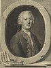 Porträt von Quantz, Johann Joachim  (Allgemeine deutsche Bibliothek., 1767, 4. Bd., 1. St., ungez. Bl. am Anf. d. Bandes. [Zuschnitt auf Schmuckrahmen])