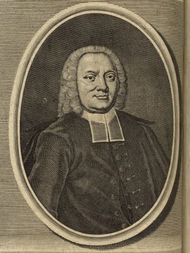 Porträt von Plesken, Meinhard  (Zuverläßige Nachrichten von dem gegenwärtigen Zustande der Wissenschaften., 1744, 54. T., ungez. Bl. vor S. 381. [Zuschnitt auf Schmuckrahmen])