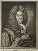 Porträt von Pfeffinger, Johann Friedrich  (Neue Bibliothec oder Nachricht und Urtheile von neuen Büchern., 1713, 23. St., ungez. Bl. vor S. 187. [Zuschnitt auf Schmuckrahmen])