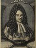 Porträt von Jenichen, Gottlob Friedrich  (Die Gelehrte Fama, welche den gegenwärtigen Zustand der gelehrten Welt und sonderlich derer deutschen Universitäten entdecket., 1716, 46. T., ungez. Bl. am Anf. d. Stückes. [Zuschnitt auf Schmuckrahmen])