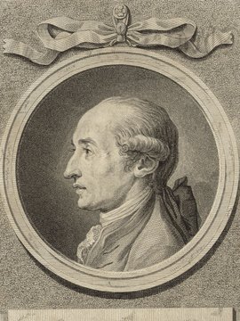 Porträt von André, Johann  (Litteratur- u. Theater-Zeitung., 1780, 2. T., ungez. Bl. am Anf. d. 2. Teils. [Zuschnitt auf Schmuckrahmen])