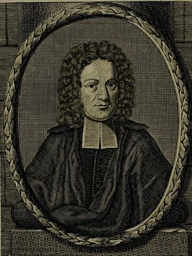 Porträt von Arnold, Gottfried  (Neue Bibliothec oder Nachricht und Urtheile von neuen Büchern., 1716, 51. St., ungez. Bl. vor S. 3. [Zuschnitt auf Schmuckrahmen])