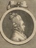Porträt von Brückner, Katharina Magdalena  (Litteratur- u. Theater-Zeitung., 1778, 3. T., ungez. Bl. am Anf. d. 3. Teils. [Zuschnitt auf Schmuckrahmen])