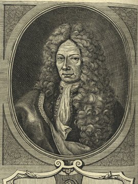 Porträt von Imhof von Weidenmühl und Gleishammer, Christoph Jakob  (Fränckische Acta Erudita et Curiosa., 1726, 4. Slg., S. 225. [Zuschnitt auf Schmuckrahmen])